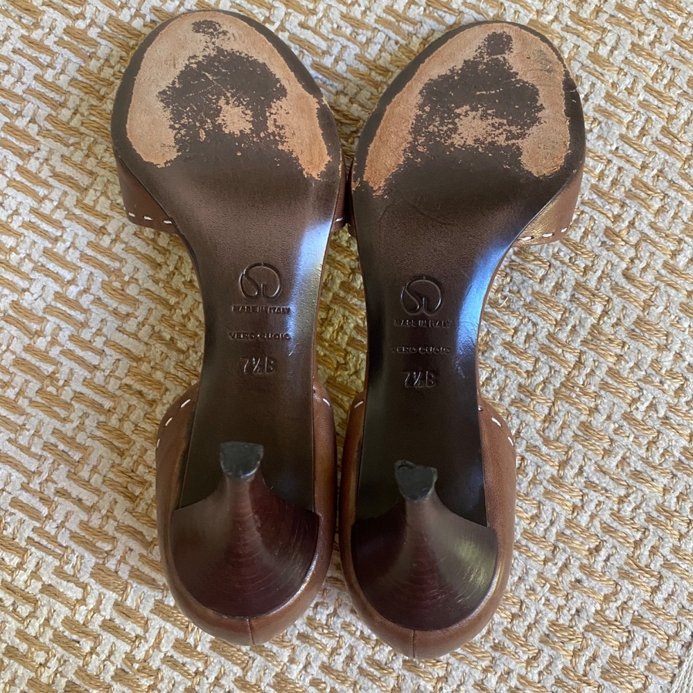 Vintage St. John Brown Open Toe Heels with Contrast Stitching 7.5 - Picture 6 of 7